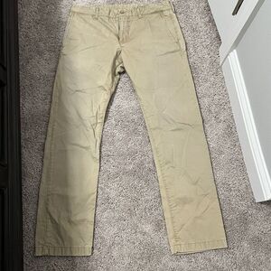 J. Lindeberg Pants Mens 34x32 DAMON Regular Fit Khaki Self Edge Twill